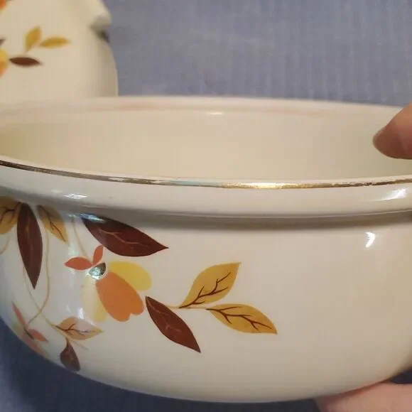 2 Qt Radiance Covered Casserole Autumn Leaf by HALL Superior - Mary Dunbar